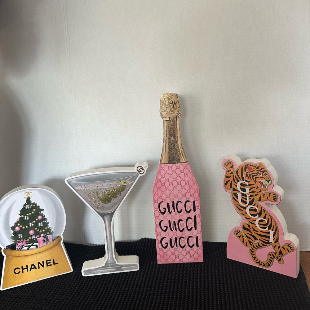 🆕Gucci & Chanel Wooden Decor Signs